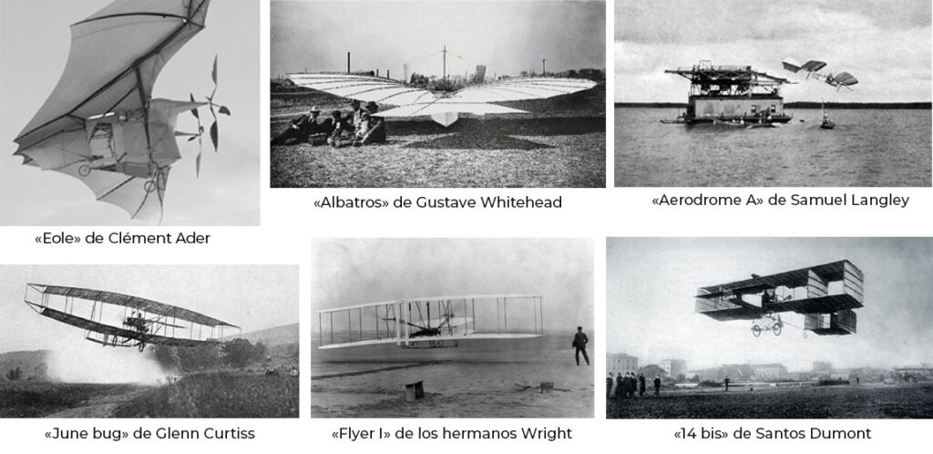 Aviation pioneers and their aircraft