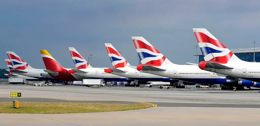 Aircraft tails at the airport